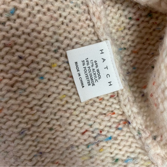 HATCH The Brigitte chunky cable knit Sweater in ivory confetti Size 2 wool blend - Picture 6 of 11